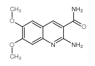 2-氨基-6,7-二甲氧基喹啉-3-甲酰胺结构式