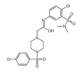 N-[4-chloro-3-(dimethylsulfamoyl)phenyl]-2-[4-(4-chlorophenyl)sulfonylpiperazin-1-yl]acetamide结构式