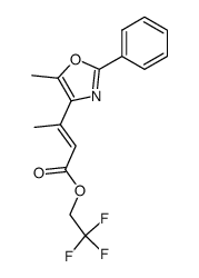 (E)-3-(5-methyl-2-phenyl-oxazol-4-yl)-but-2-enoic acid 2,2,2-trifluoro-ethyl ester结构式