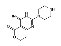 ethyl 4-amino-2-piperazin-1-ylpyrimidine-5-carboxylate Structure
