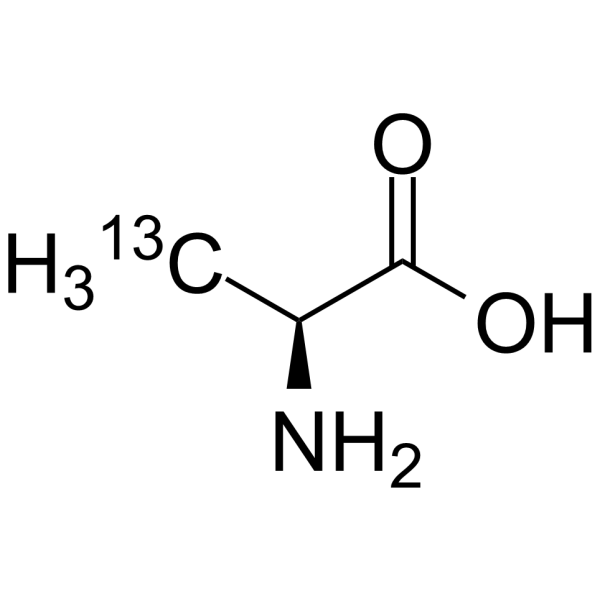 L-丙氨酸-3-13C结构式