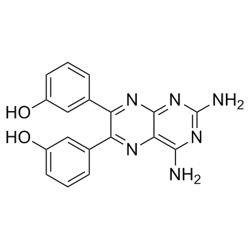 3,3'-(2,4-二氨基-6,7-蝶啶二基)二苯酚结构式