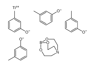 3-methylphenolate,titanium(4+),4,6,11-trioxa-1-aza-5-borabicyclo[3.3.3]undecane结构式