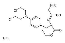 ethyl (2S)-2-[(2-aminoacetyl)amino]-3-[4-[bis(2-chloroethyl)amino]phenyl]propanoate,hydrobromide Structure