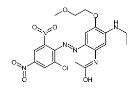 N-[2-[(2-氯-4,6-二硝基苯基)偶氮]-5-(乙氨基)-4-(2-甲氧基乙氧基)苯基]乙酰胺结构式