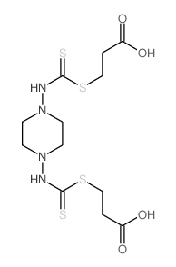 3-[[4-(2-carboxyethylsulfanylcarbothioylamino)piperazin-1-yl]thiocarbamoylsulfanyl]propanoic acid Structure