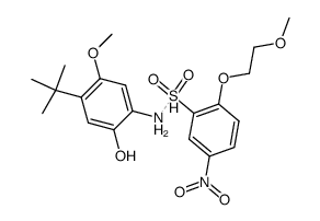 5-tert-butyl-4-methoxy-2-[2-(2-methoxyethoxy)-5-nitro-benzenesulfonamido]phenol结构式