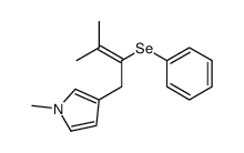 1-methyl-3-(3-methyl-2-phenylselanylbut-2-enyl)pyrrole Structure