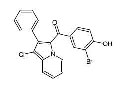 (3-bromo-4-hydroxyphenyl)-(1-chloro-2-phenylindolizin-3-yl)methanone Structure