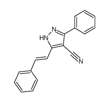 3-Phenyl-5-((E)-styryl)-1H-pyrazole-4-carbonitrile结构式