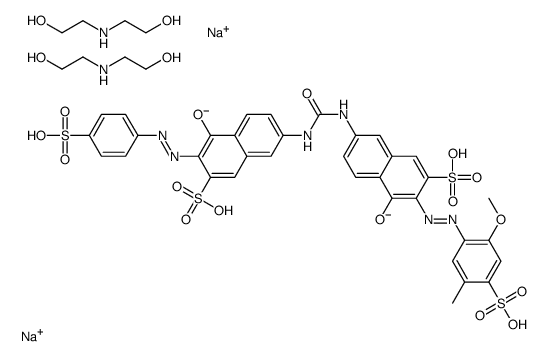 disodium,2-(2-hydroxyethylamino)ethanol,(3E)-7-[[(6Z)-6-[(2-methoxy-5-methyl-4-sulfophenyl)hydrazinylidene]-5-oxo-7-sulfonaphthalen-2-yl]carbamoylamino]-4-oxo-3-[(4-sulfonatophenyl)hydrazinylidene]naphthalene-2-sulfonate Structure