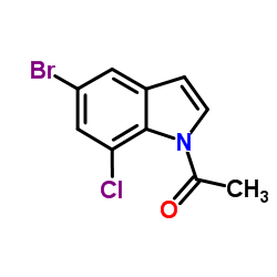 1-(5-Bromo-7-chloro-1H-indol-1-yl)ethanone结构式