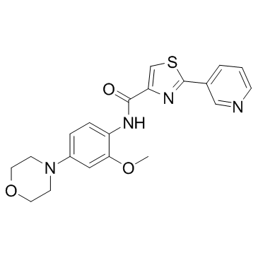 N-[2-甲氧基-4-(4-吗啉基)苯基]-2-(3-吡啶基)-4-噻唑甲酰结构式