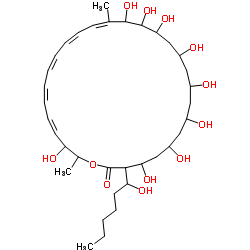 (17Z,19Z,21Z,23Z,25Z)-4,6,8,10,12,14,15,16,27-Nonahydroxy-3-(1-hydroxyhexyl)-17,28-dimethyloxacyclooctacosa-17,19,21,23,25-pentaen-2-one Structure