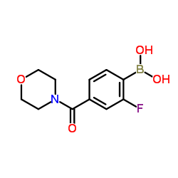 2-氟-4-(吗啉-4-甲酰基)苯硼酸结构式