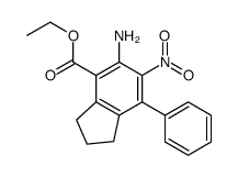5-氨基-6-硝基-7-苯基-2,3-二氢-1H-茚-4-羧酸乙酯结构式
