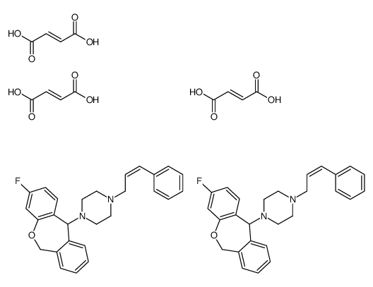 (E)-but-2-enedioic acid,1-(3-fluoro-6,11-dihydrobenzo[c][1]benzoxepin-11-yl)-4-[(E)-3-phenylprop-2-enyl]piperazine结构式