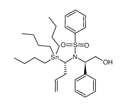 N-[(1R)-2-hydroxy-1-phenylethyl]-N-[(1S)-1-(tributylstannyl)but-3-en-1-yl]benzenesulfonamide Structure