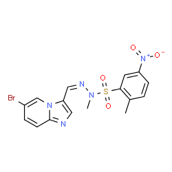 (E)-N-((6-溴咪唑并[1,2-A]吡啶-3-基)亚甲基)-N,2-二甲基-5-NITROBENZENESULFONOHYDRAZIDE结构式