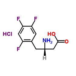 (S)-3-氨基-4-(2,4,5-三氟苯基)丁酸盐酸盐结构式