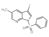 3-碘-5-甲基-1-(苯磺酰基)-1H-吡咯并[2,3-b ] 吡啶结构式