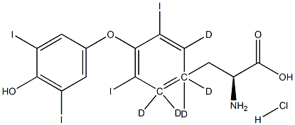 L-甲状腺素-1",1",2,2",6-d5 盐酸盐溶液结构式