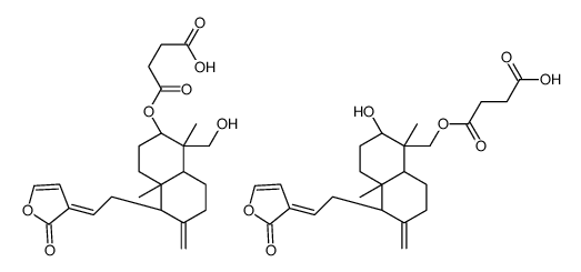 4-[[(1R,2R,4aS,5R,8aS)-2-hydroxy-1,4a-dimethyl-6-methylidene-5-[(2E)-2-(2-oxofuran-3-ylidene)ethyl]-3,4,5,7,8,8a-hexahydro-2H-naphthalen-1-yl]methoxy]-4-oxobutanoic acid,4-[[(1R,2R,4aS,5R,8aS)-1-(hydroxymethyl)-1,4a-dimethyl-6-methylidene-5-[(2E)-2-(2-oxo Structure