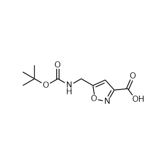 5-((叔丁氧羰基)氨基)甲基)异恶唑-3-羧酸结构式
