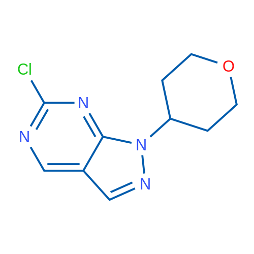 6-氯-1-(四氢-2H-吡喃-4-基)-1H-吡唑并[3, 4-d]嘧啶结构式