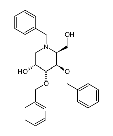 N-benzyl-3,4-di-O-benzyl-1,5-dideoxy-1,5-imino-L-gulitol Structure