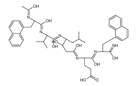 (4S)-4-[[(3S,4S)-4-[[(2S)-2-[[(2S)-2-acetamido-3-naphthalen-1-ylpropanoyl]amino]-3-methylbutanoyl]amino]-3-hydroxy-6-methylheptanoyl]amino]-5-[[(2S)-1-amino-3-naphthalen-1-yl-1-oxopropan-2-yl]amino]-5-oxopentanoic acid结构式