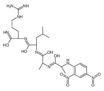 (2S)-N-[(2S)-1-amino-5-(diaminomethylideneamino)-1-oxopentan-2-yl]-2-[[(2S)-2-[[(2S)-2-(2,4-dinitroanilino)propanoyl]amino]propanoyl]amino]-4-methylpentanamide Structure