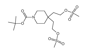 tert-butyl 4,4-bis(2-((methylsulfonyl)oxy)ethyl)piperidine-1-carboxylate Structure