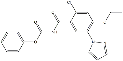 phenyl (2-chloro-4-ethoxy-5-(1H-pyrazol-1-yl)benzoyl)carbamate Structure