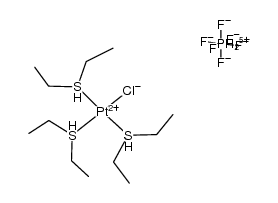tris(diethyl-l4-sulfanyl)platinum(V) chloride hexafluorophosphate(V)结构式