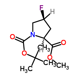 N-叔丁氧羰基-顺式-4-氟-L-脯氨酸甲酯结构式