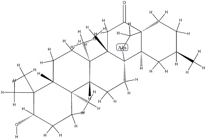 13,28-Epoxy-3β-hydroxy-30-noroleanan-16-one结构式