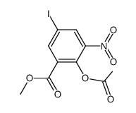 Salicylic acid, 5-iodo-3-nitro-, methyl ester, acetate (ester) Structure