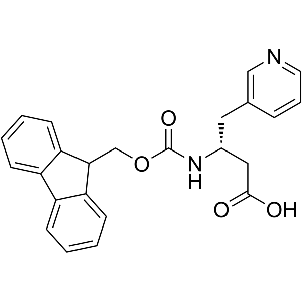 (R)-Fmoc-4-(3-吡啶基)-β-Homoala-OH结构式