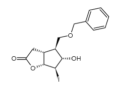6-Benzyloxymethyl-7-hydroxy-8-iodo-2-oxabicyclo[3.3.0]octan-3-one结构式