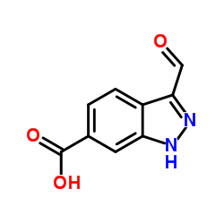 3-甲酰基-1H-吲唑-6-羧酸结构式
