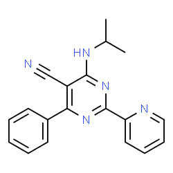 4-(Isopropylamino)-6-phenyl-2-(2-pyridinyl)-5-pyrimidinecarbonitrile Structure