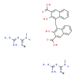 4,4'-methylenebis[3-hydroxy-2-naphthoic] acid, compound with 1,1-dimethylbiguanide (1:2)结构式