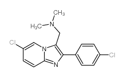 6-氯-2-(4-氯苯基)-N,N-二甲基咪唑并[1,2-a]吡啶-3-甲胺结构式