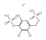 3,4-dibromo-1-hydroxy-2-sulfooxy-5-(sulfooxymethyl)benzene结构式