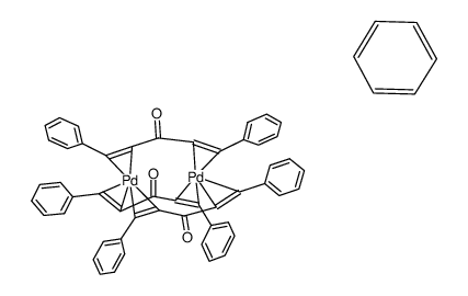Pd2(dibenzylideneacetone)3 * C6H6 Structure