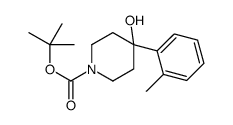 4-羟基-4-(邻甲苯基)哌啶-1-甲酸叔丁酯结构式
