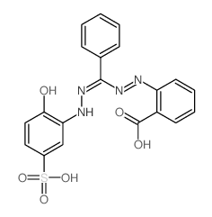 Benzoicacid, 2-[2-[[2-(2-hydroxy-5-sulfophenyl)hydrazinylidene]phenylmethyl]diazenyl]- picture