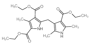 1H-Pyrrole-2,4-dicarboxylicacid, 5-[[4-(ethoxycarbonyl)-2,5-dimethyl-1H-pyrrol-3-yl]methyl]-3-methyl-,2,4-diethyl ester结构式