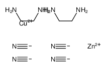 bis(ethane-1,2-diamine-N,N')copper(2+) tetrakis(cyano-C)zincate(2-) Structure